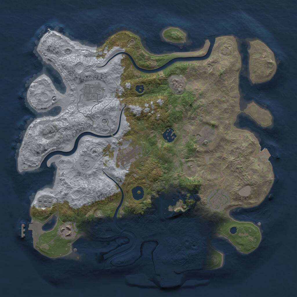 Rust Map: Procedural Map, Size: 3400, Seed: 81805572, 14 Monuments