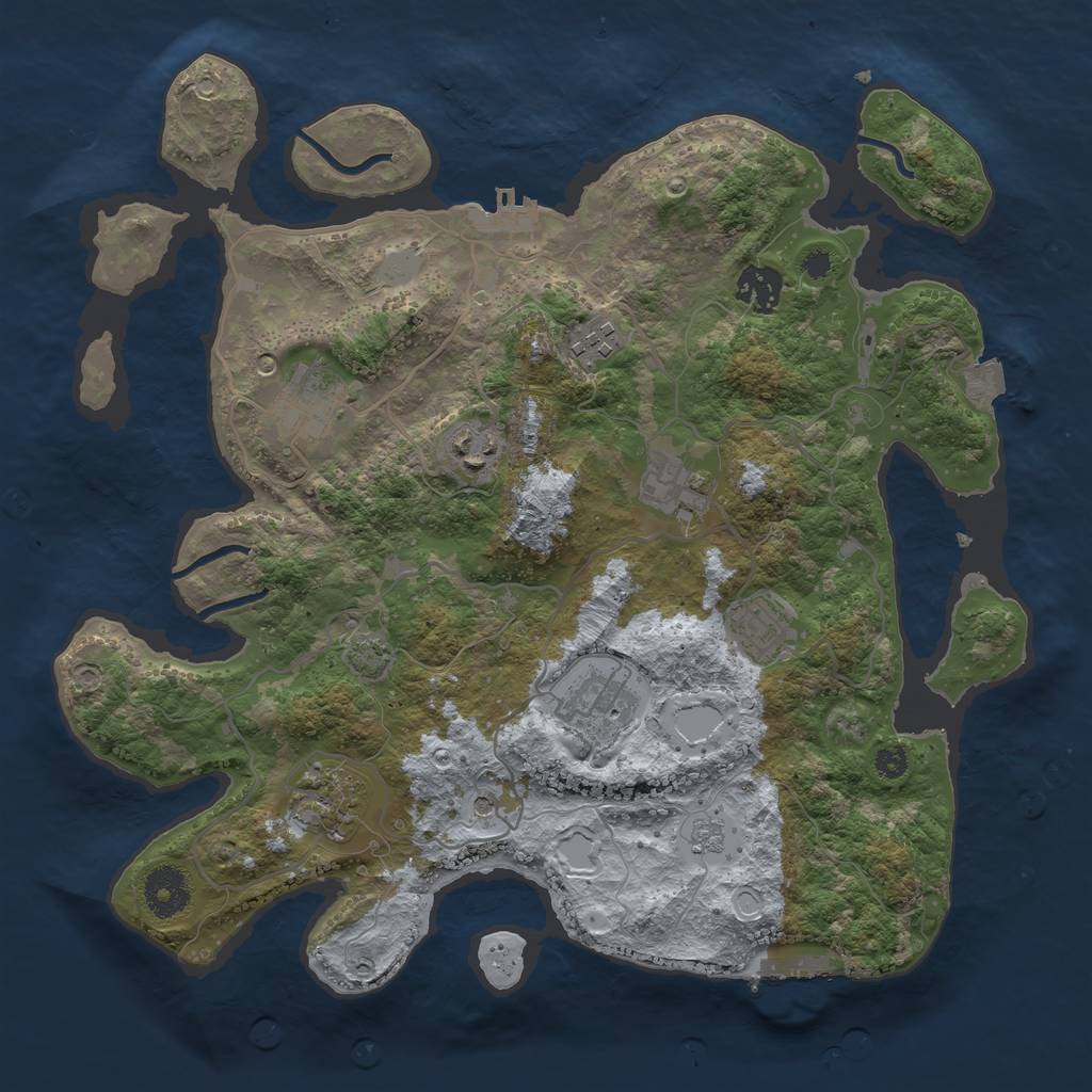 Rust Map: Procedural Map, Size: 3450, Seed: 67030805, 16 Monuments