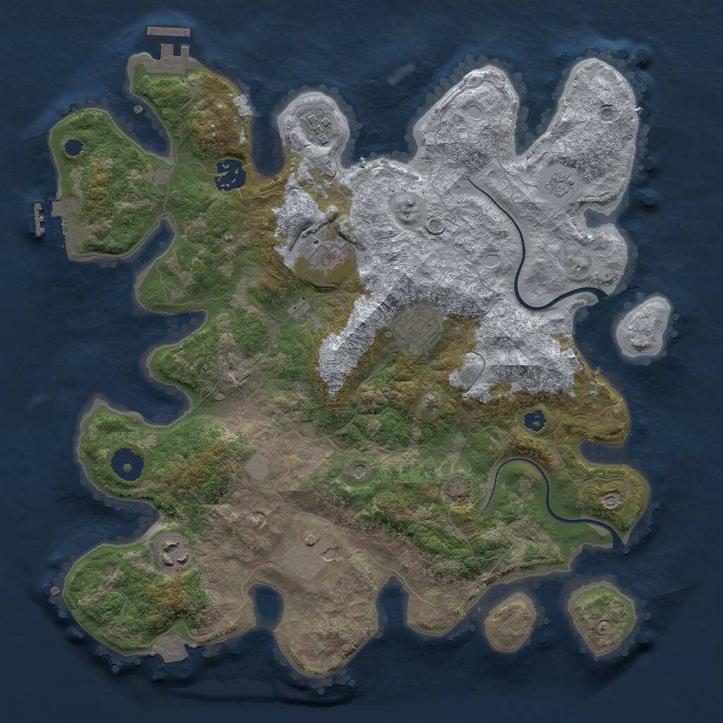 Rust Map: Procedural Map, Size: 3400, Seed: 98843452, 12 Monuments