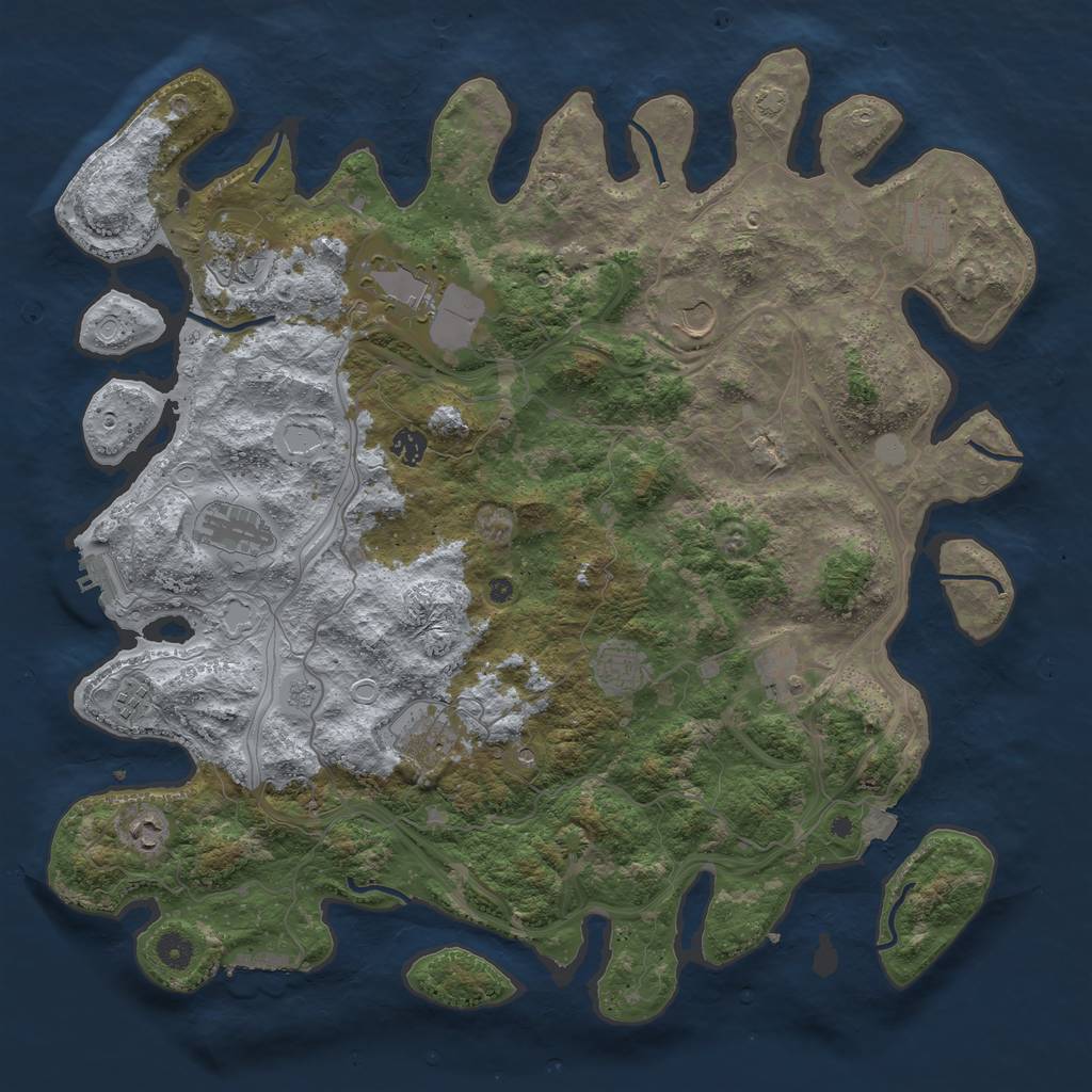 Rust Map: Procedural Map, Size: 4520, Seed: 76863, 19 Monuments