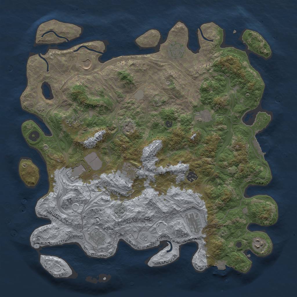 Rust Map: Procedural Map, Size: 4300, Seed: 71541774, 18 Monuments