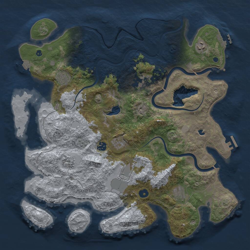 Rust Map: Procedural Map, Size: 4100, Seed: 84117534, 15 Monuments