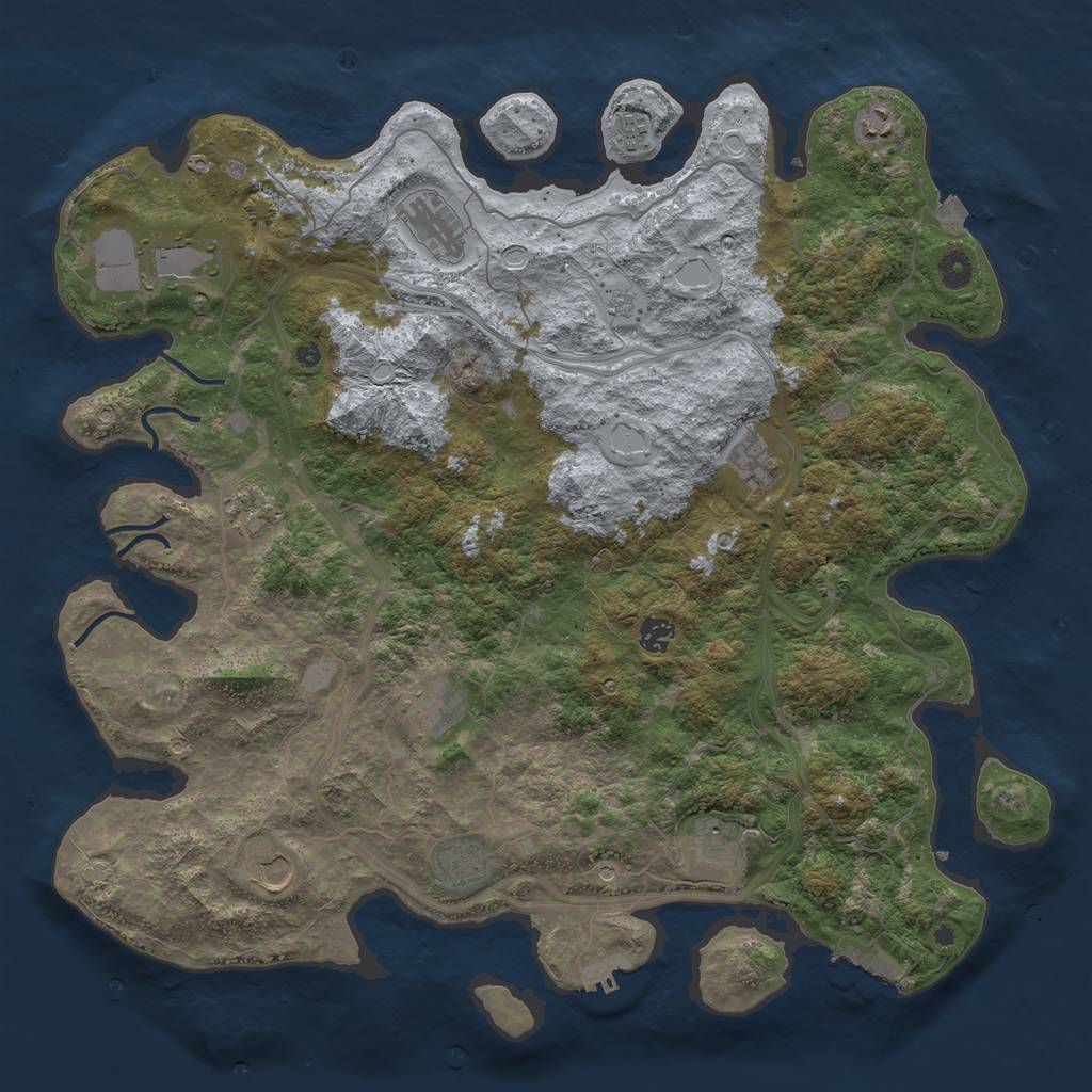 Rust Map: Procedural Map, Size: 4550, Seed: 1555555554, 19 Monuments