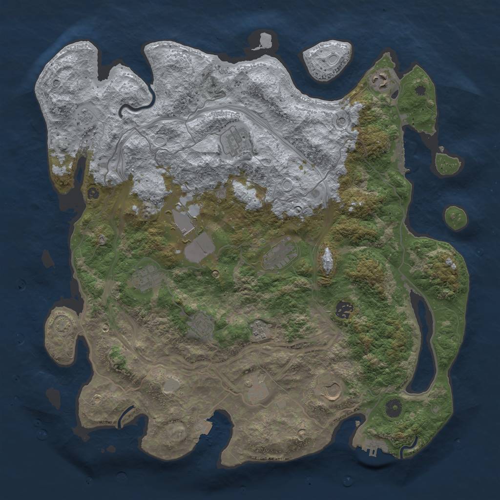Rust Map: Procedural Map, Size: 4250, Seed: 13725236, 18 Monuments