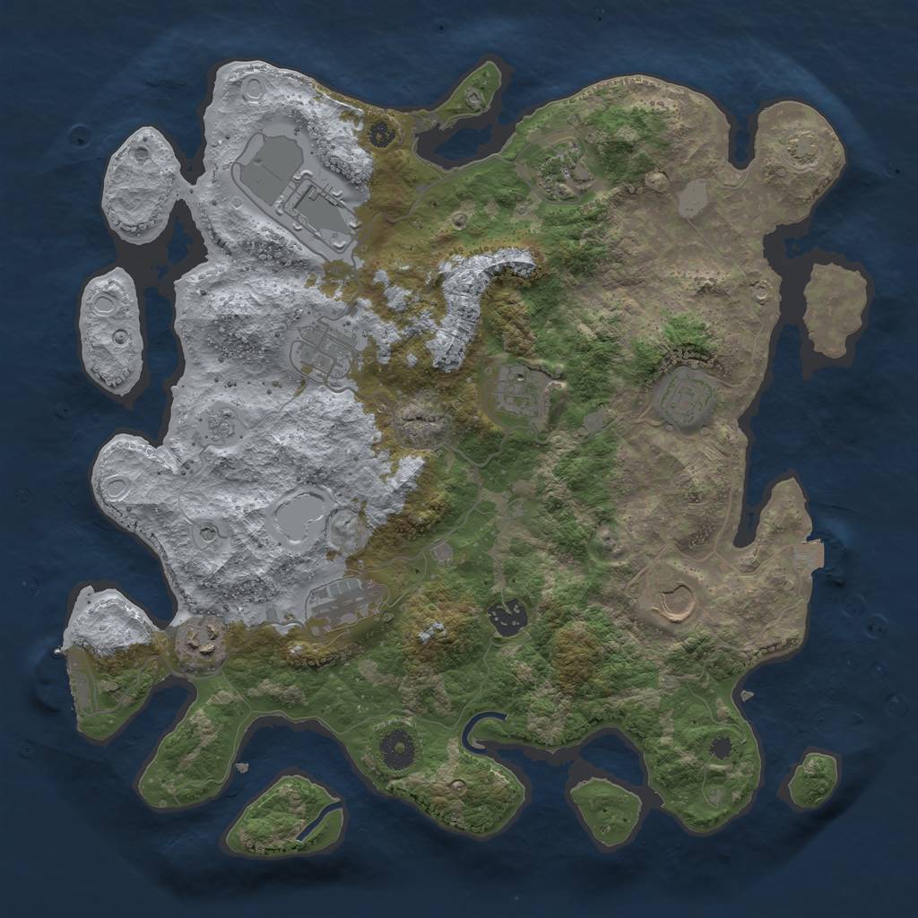 Rust Map: Procedural Map, Size: 3700, Seed: 1453642668, 16 Monuments