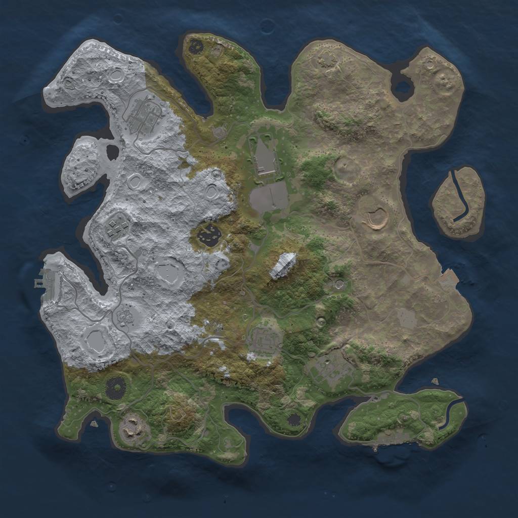 Rust Map: Procedural Map, Size: 3500, Seed: 567543, 16 Monuments