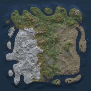 Thumbnail Rust Map: Procedural Map, Size: 4100, Seed: 17777, 16 Monuments