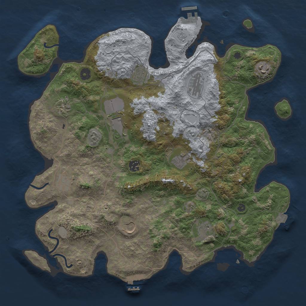 Rust Map: Procedural Map, Size: 4000, Seed: 1779417471, 18 Monuments