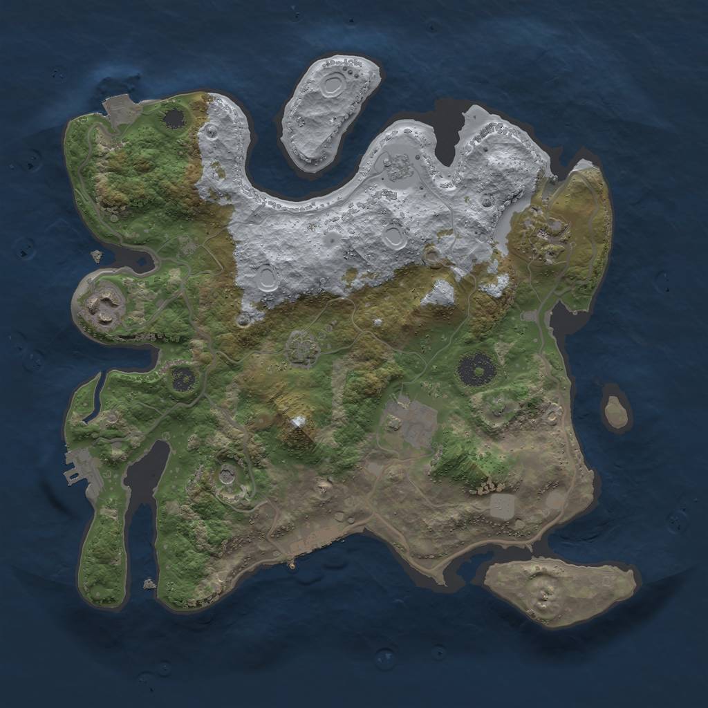 Rust Map: Procedural Map, Size: 3000, Seed: 366451202, 11 Monuments