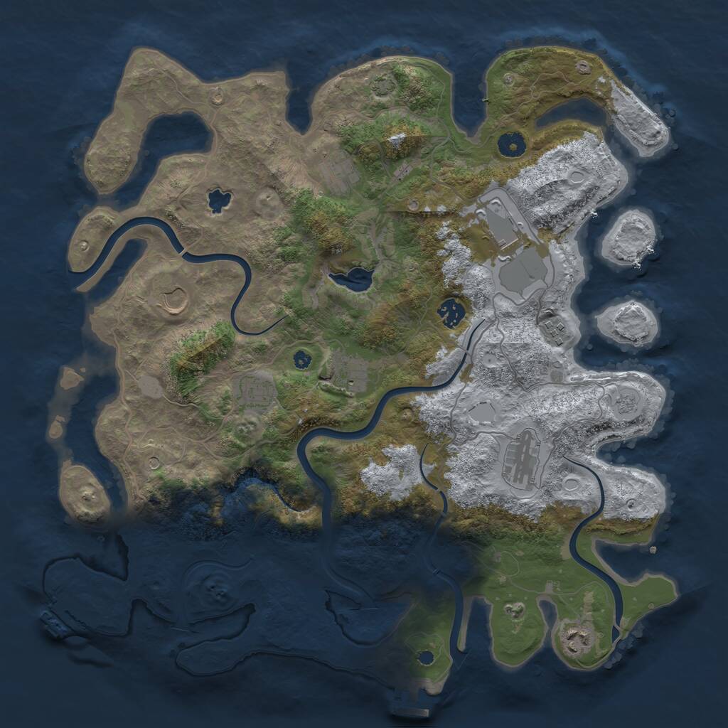 Rust Map: Procedural Map, Size: 4100, Seed: 46566, 15 Monuments