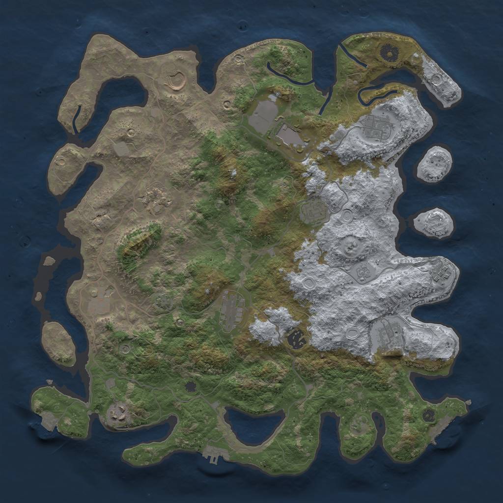 Rust Map: Procedural Map, Size: 4100, Seed: 46566, 19 Monuments