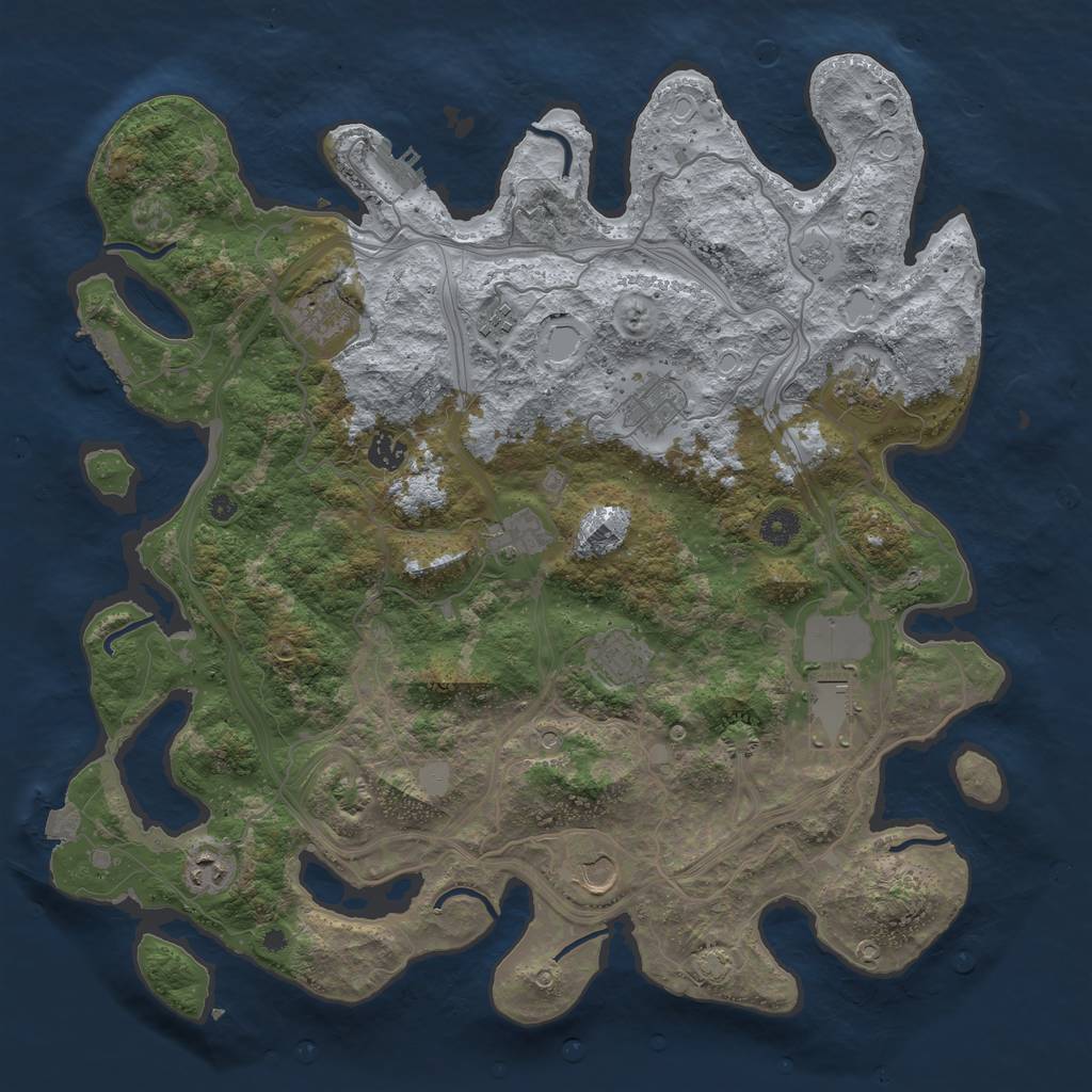 Rust Map: Procedural Map, Size: 4250, Seed: 119006500, 18 Monuments