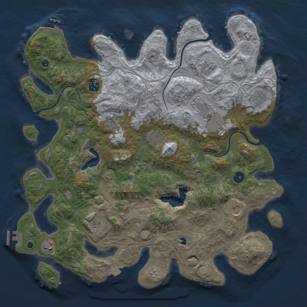 Rust Map: Procedural Map, Size: 4250, Seed: 119006500, 16 Monuments