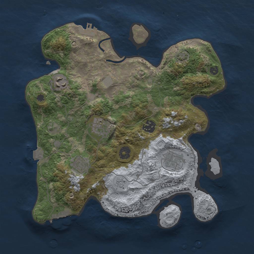 Rust Map: Procedural Map, Size: 3026, Seed: 3160, 12 Monuments
