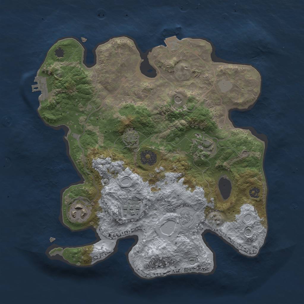 Rust Map: Procedural Map, Size: 2750, Seed: 19477641, 10 Monuments
