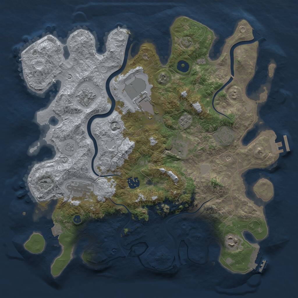 Rust Map: Procedural Map, Size: 3700, Seed: 6741748, 14 Monuments