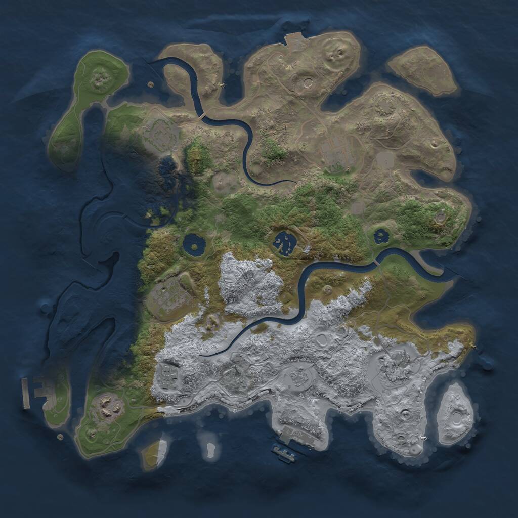 Rust Map: Procedural Map, Size: 3400, Seed: 43218811, 13 Monuments
