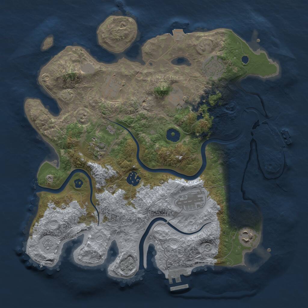 Rust Map: Procedural Map, Size: 3400, Seed: 42218230, 14 Monuments