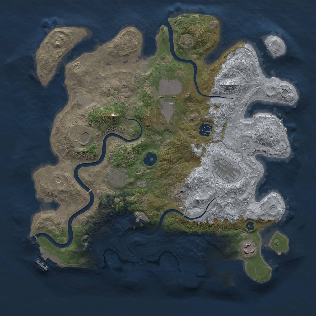 Rust Map: Procedural Map, Size: 3600, Seed: 88561008, 13 Monuments