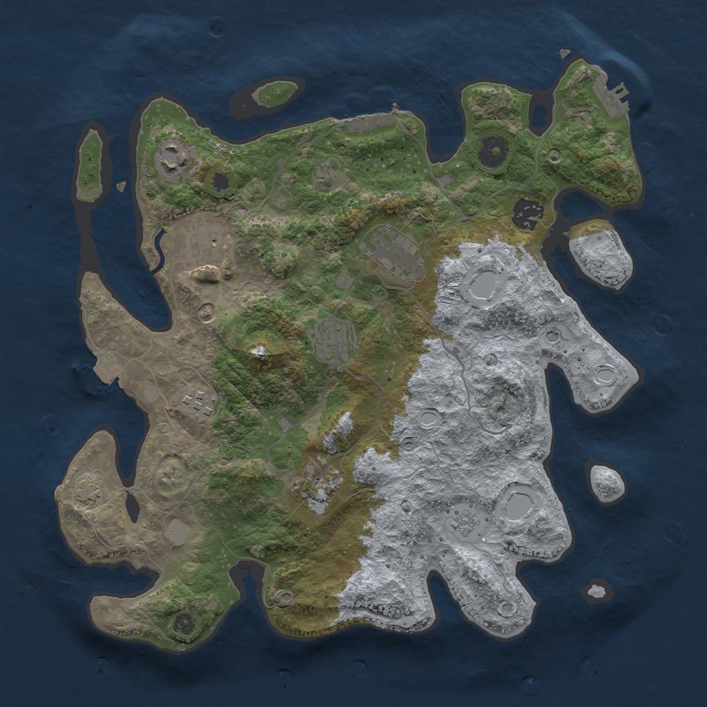 Rust Map: Procedural Map, Size: 3400, Seed: 26961739, 15 Monuments