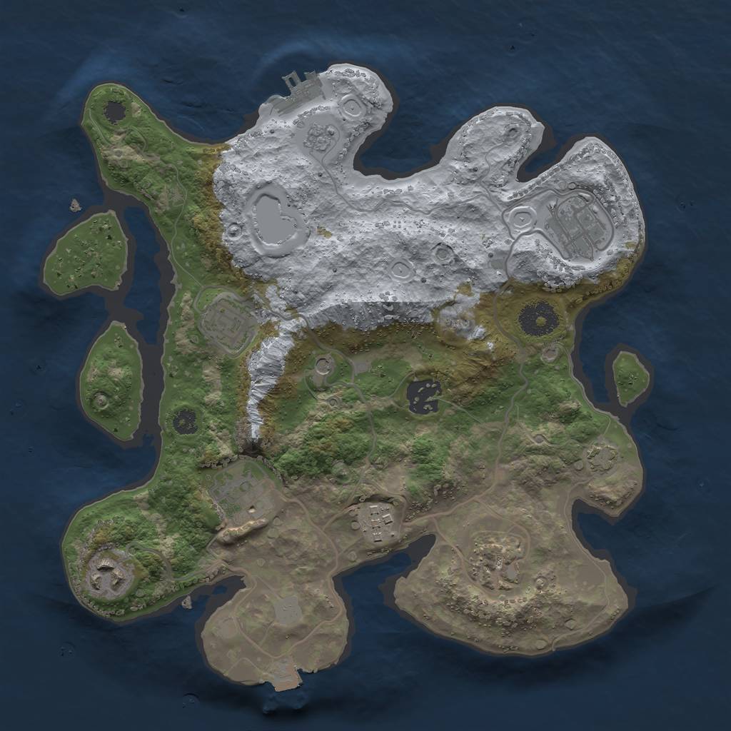 Rust Map: Procedural Map, Size: 3000, Seed: 1234567895, 14 Monuments