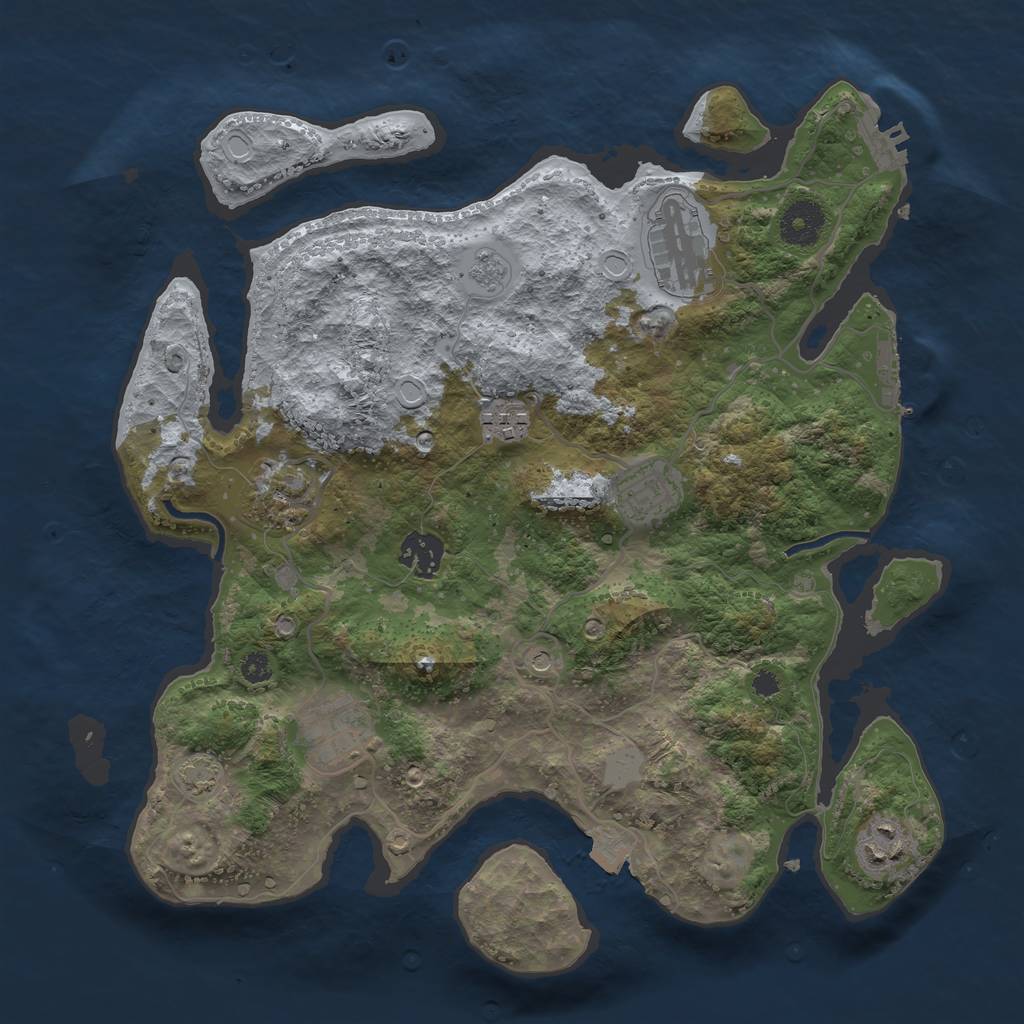 Rust Map: Procedural Map, Size: 3400, Seed: 47278181, 15 Monuments