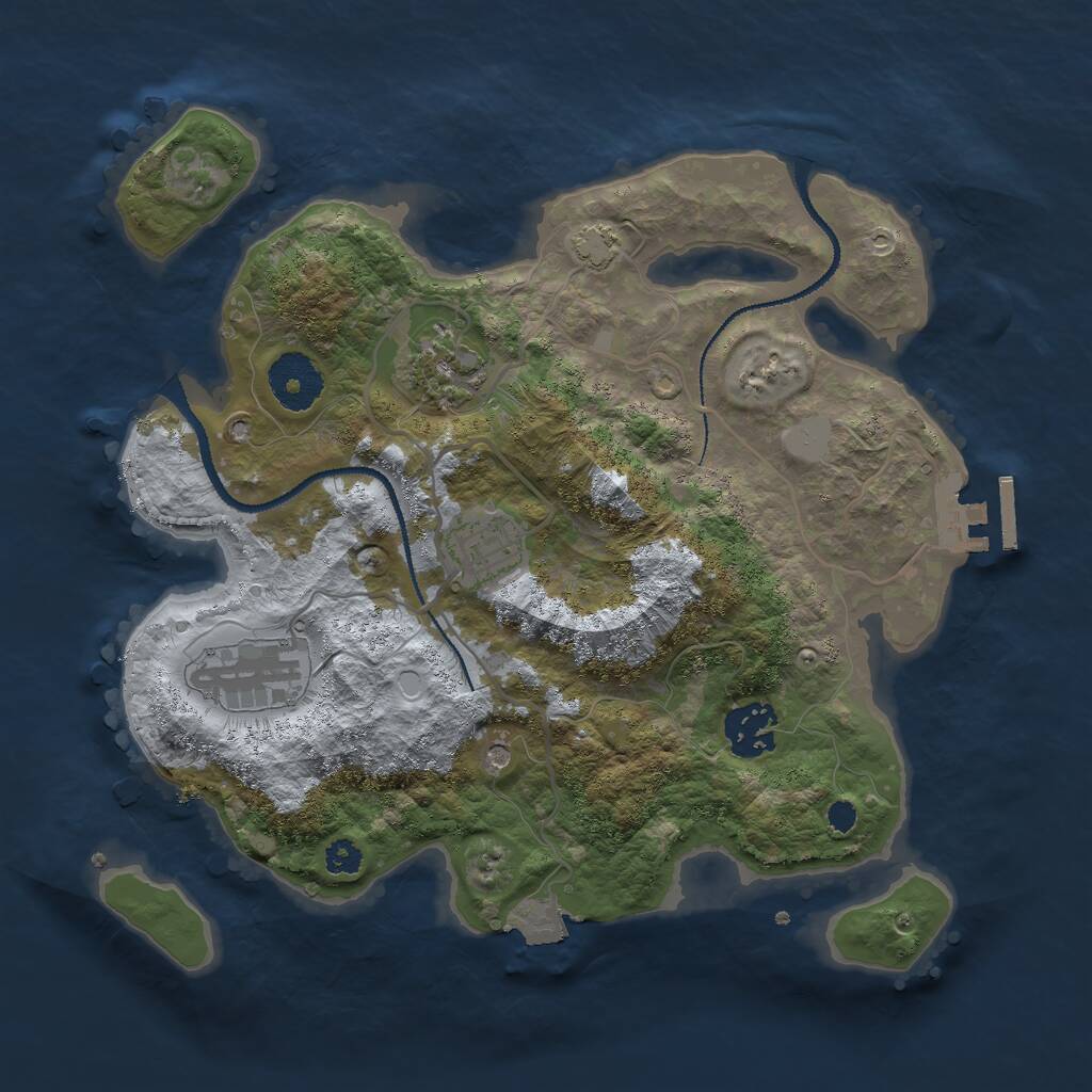 Rust Map: Procedural Map, Size: 3000, Seed: 246692200, 8 Monuments