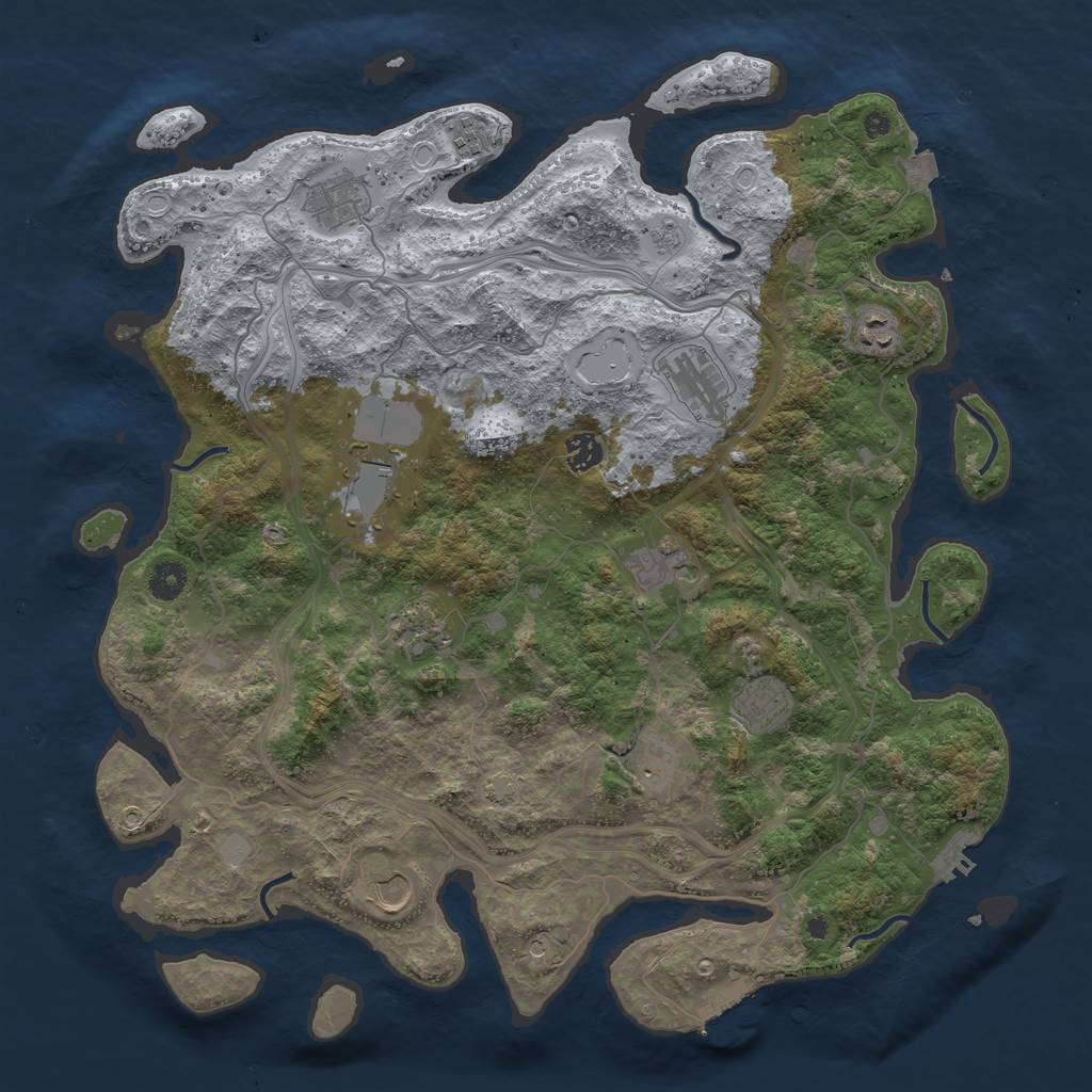 Rust Map: Procedural Map, Size: 4250, Seed: 26965489, 19 Monuments