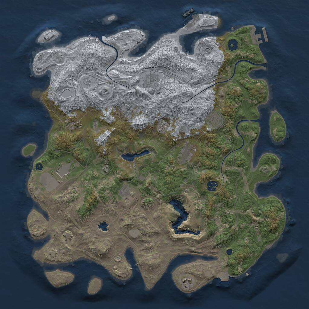 Rust Map: Procedural Map, Size: 4250, Seed: 26965489, 15 Monuments