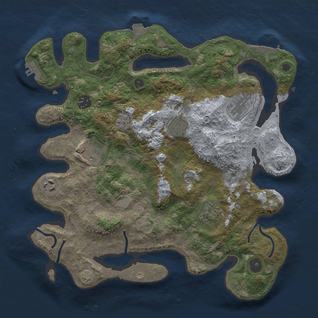 Rust Map: Procedural Map, Size: 3450, Seed: 50468879, 15 Monuments