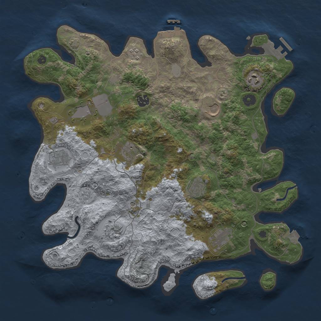 Rust Map: Procedural Map, Size: 3850, Seed: 89791784, 18 Monuments