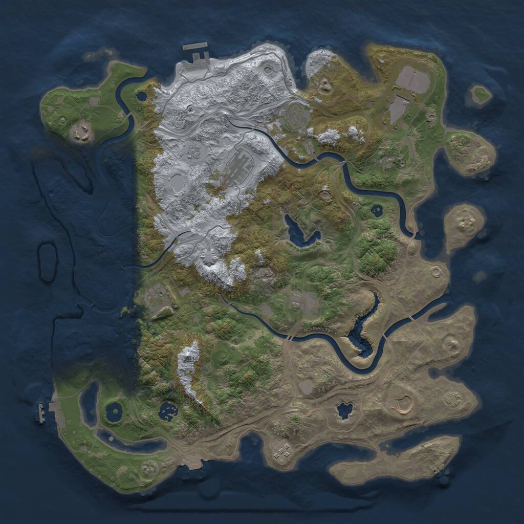 Rust Map: Procedural Map, Size: 4250, Seed: 32380448, 16 Monuments