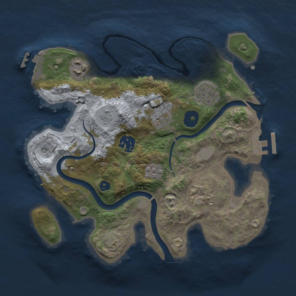 Rust Map: Procedural Map, Size: 2750, Seed: 370866123, 12 Monuments