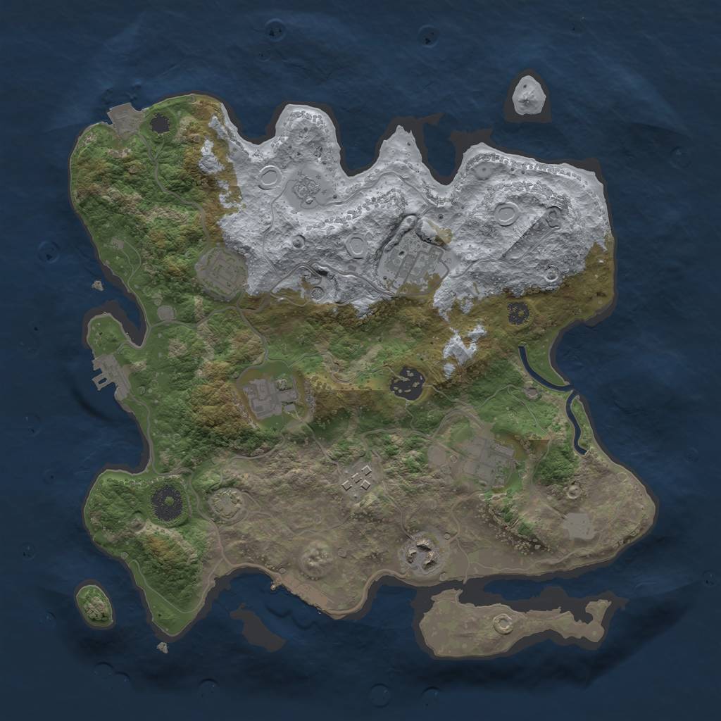 Rust Map: Procedural Map, Size: 3250, Seed: 12120, 15 Monuments