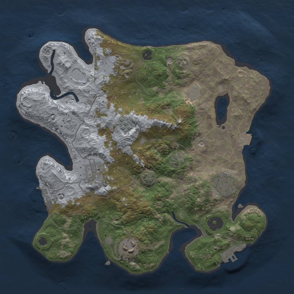 Rust Map: Procedural Map, Size: 3000, Seed: 7103118, 13 Monuments