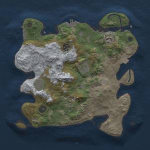 Thumbnail Rust Map: Procedural Map, Size: 3000, Seed: 521973888, 13 Monuments