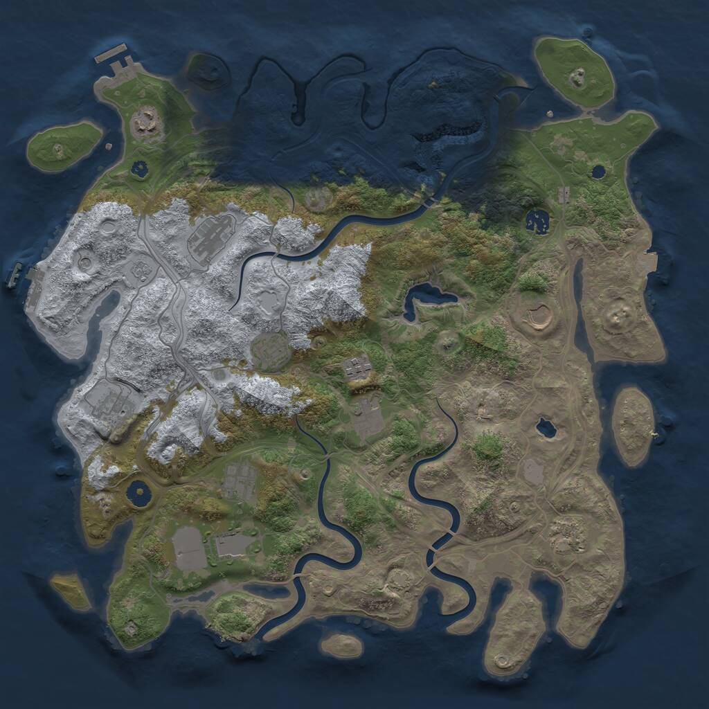 Rust Map: Procedural Map, Size: 4250, Seed: 237086577, 17 Monuments