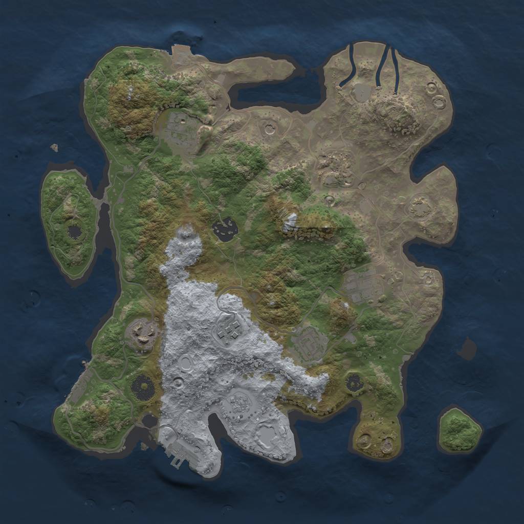 Rust Map: Procedural Map, Size: 3250, Seed: 1929462529, 15 Monuments