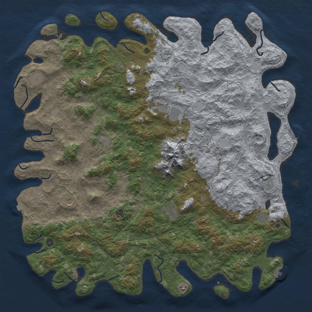 Rust Map: Procedural Map, Size: 6000, Seed: 299182461, 19 Monuments