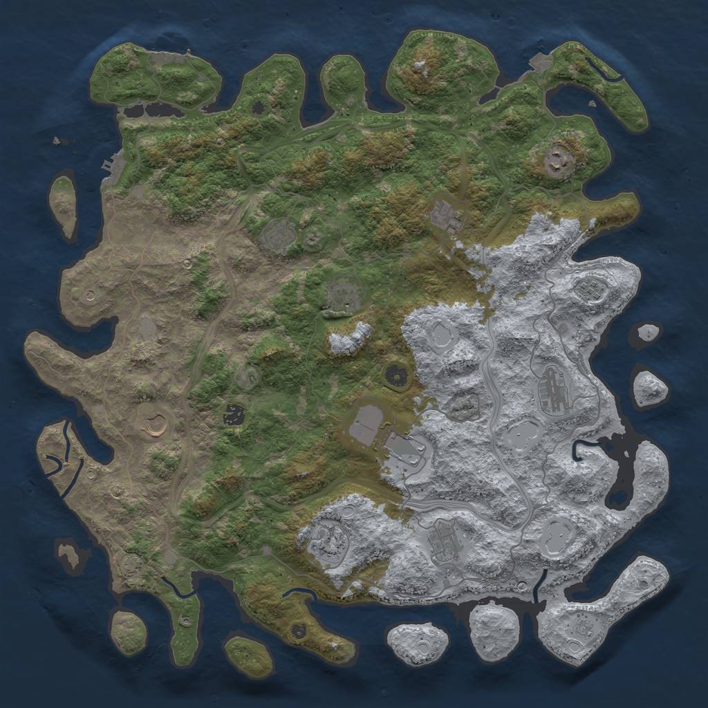 Rust Map: Procedural Map, Size: 4800, Seed: 2115449289, 19 Monuments
