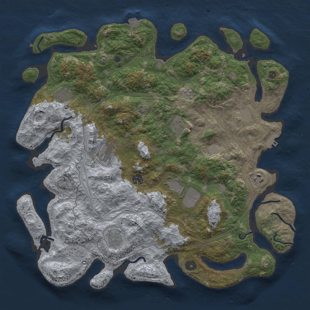 Rust Map: Procedural Map, Size: 4250, Seed: 775511797, 16 Monuments