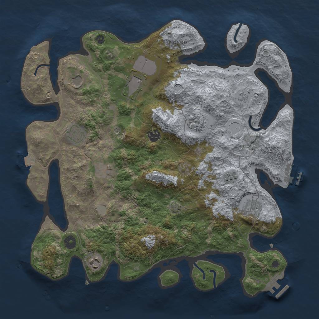 Rust Map: Procedural Map, Size: 3750, Seed: 98770095, 17 Monuments