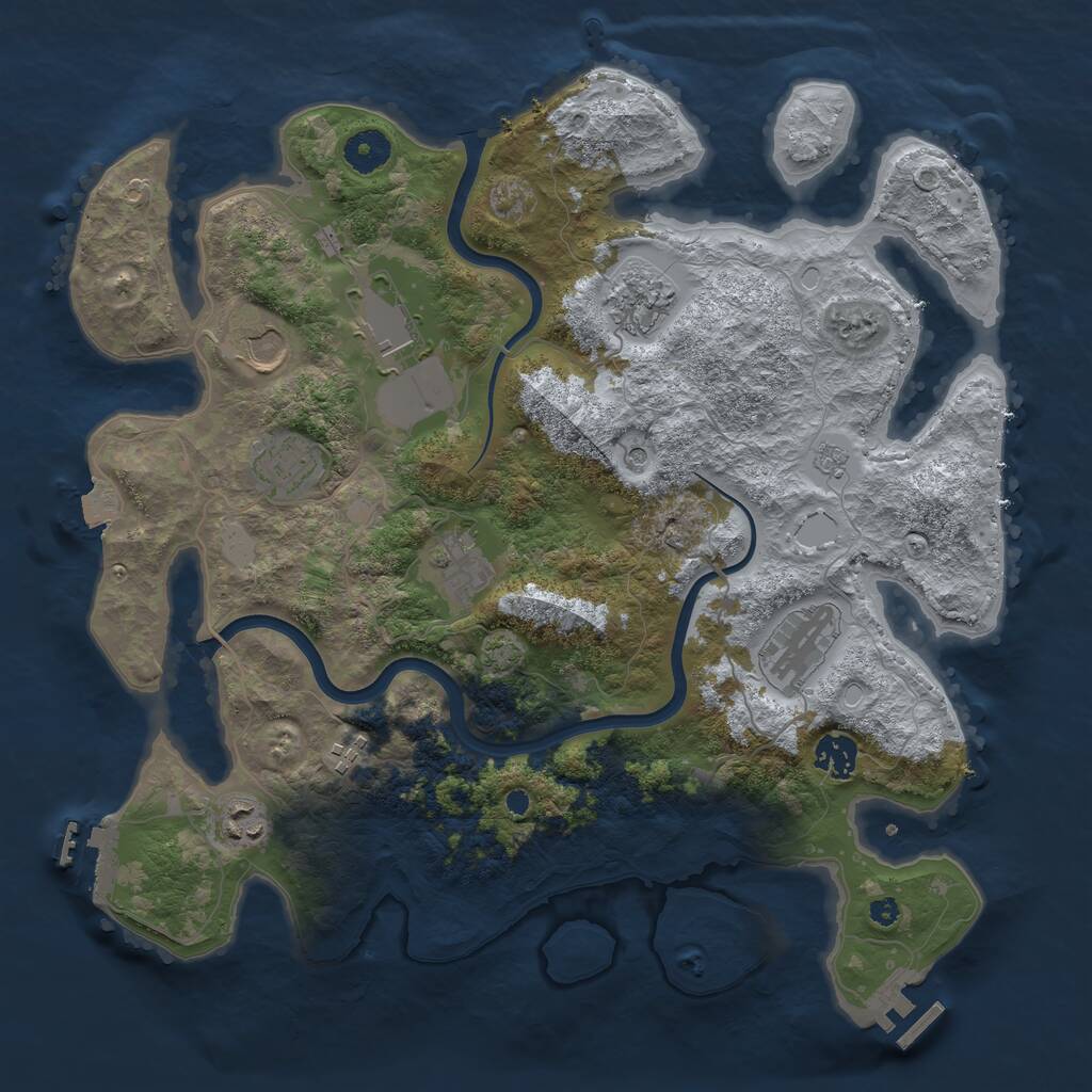 Rust Map: Procedural Map, Size: 3750, Seed: 98770095, 15 Monuments