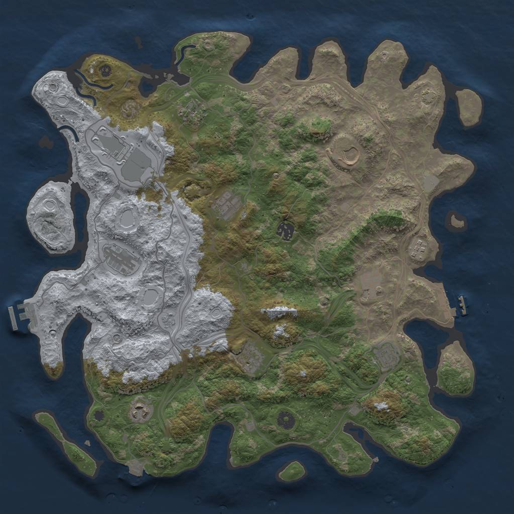 Rust Map: Procedural Map, Size: 4300, Seed: 44146611, 19 Monuments