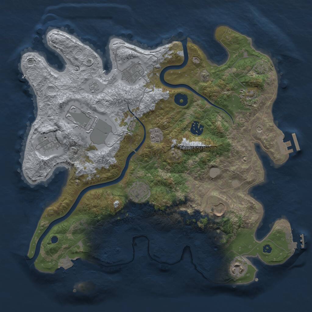 Rust Map: Procedural Map, Size: 3500, Seed: 1617910057, 15 Monuments