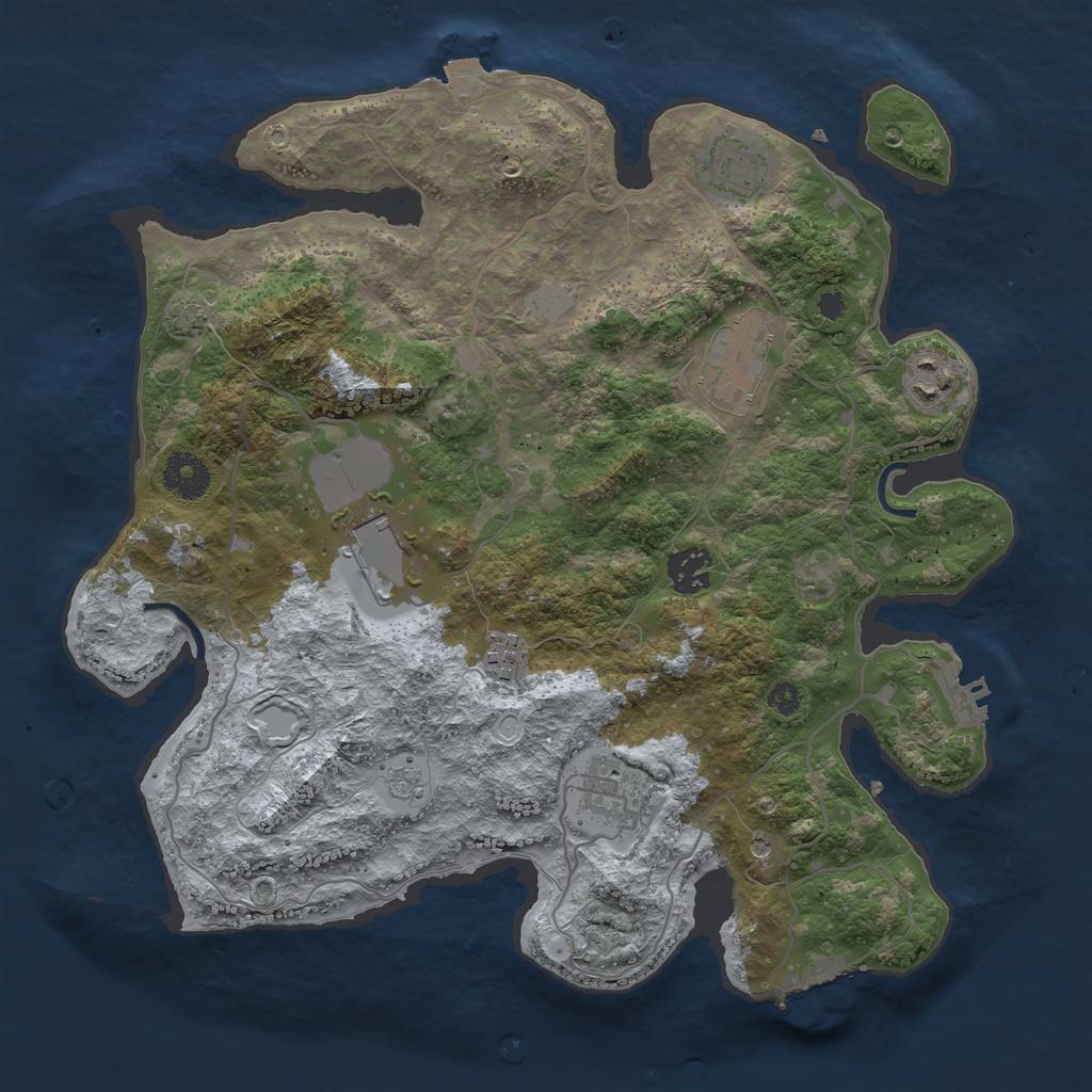 Rust Map: Procedural Map, Size: 3500, Seed: 130356, 15 Monuments