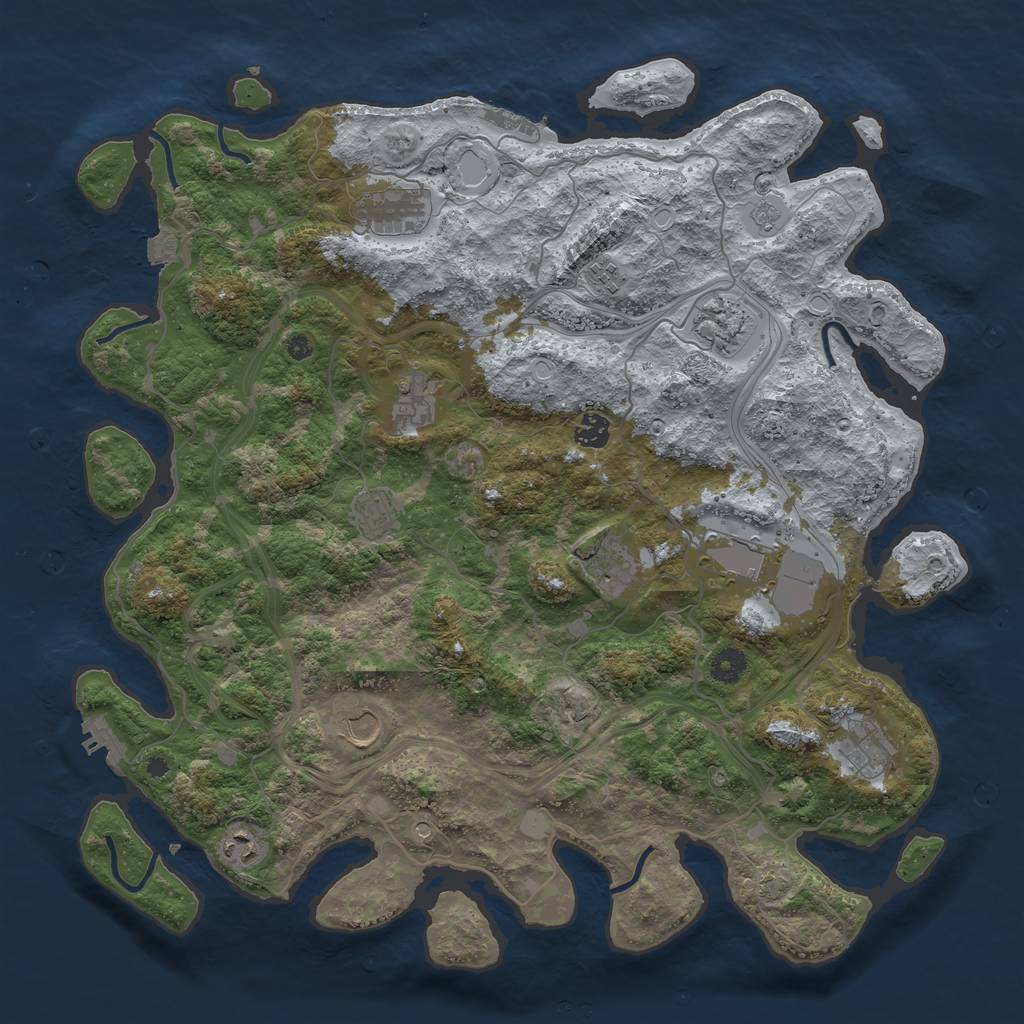 Rust Map: Procedural Map, Size: 4300, Seed: 80188388, 19 Monuments