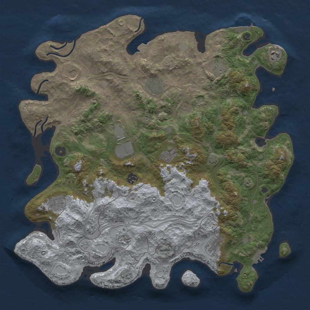 Rust Map: Procedural Map, Size: 4400, Seed: 5230634, 19 Monuments