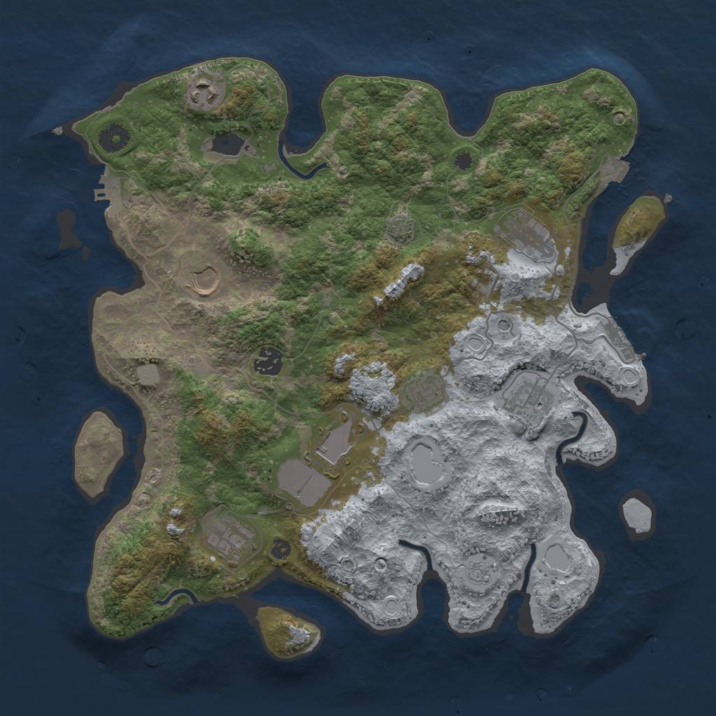 Rust Map: Procedural Map, Size: 3700, Seed: 7009340, 16 Monuments