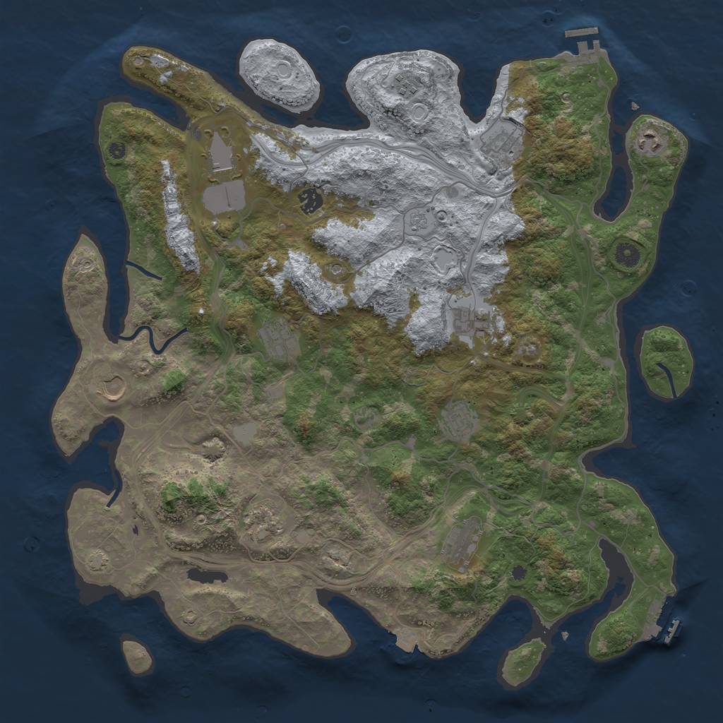 Rust Map: Procedural Map, Size: 4400, Seed: 81060466, 19 Monuments